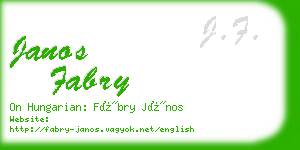 janos fabry business card